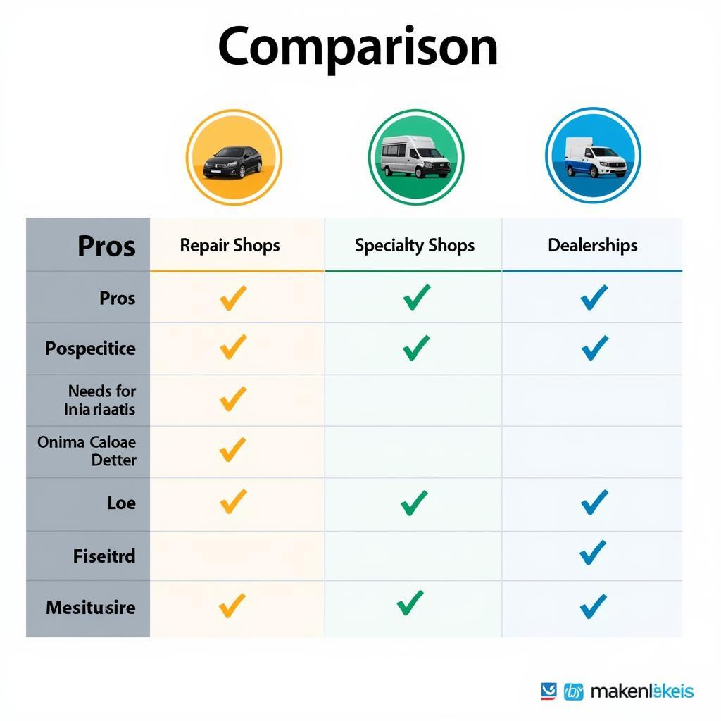 Comparing Different Auto Service Shops