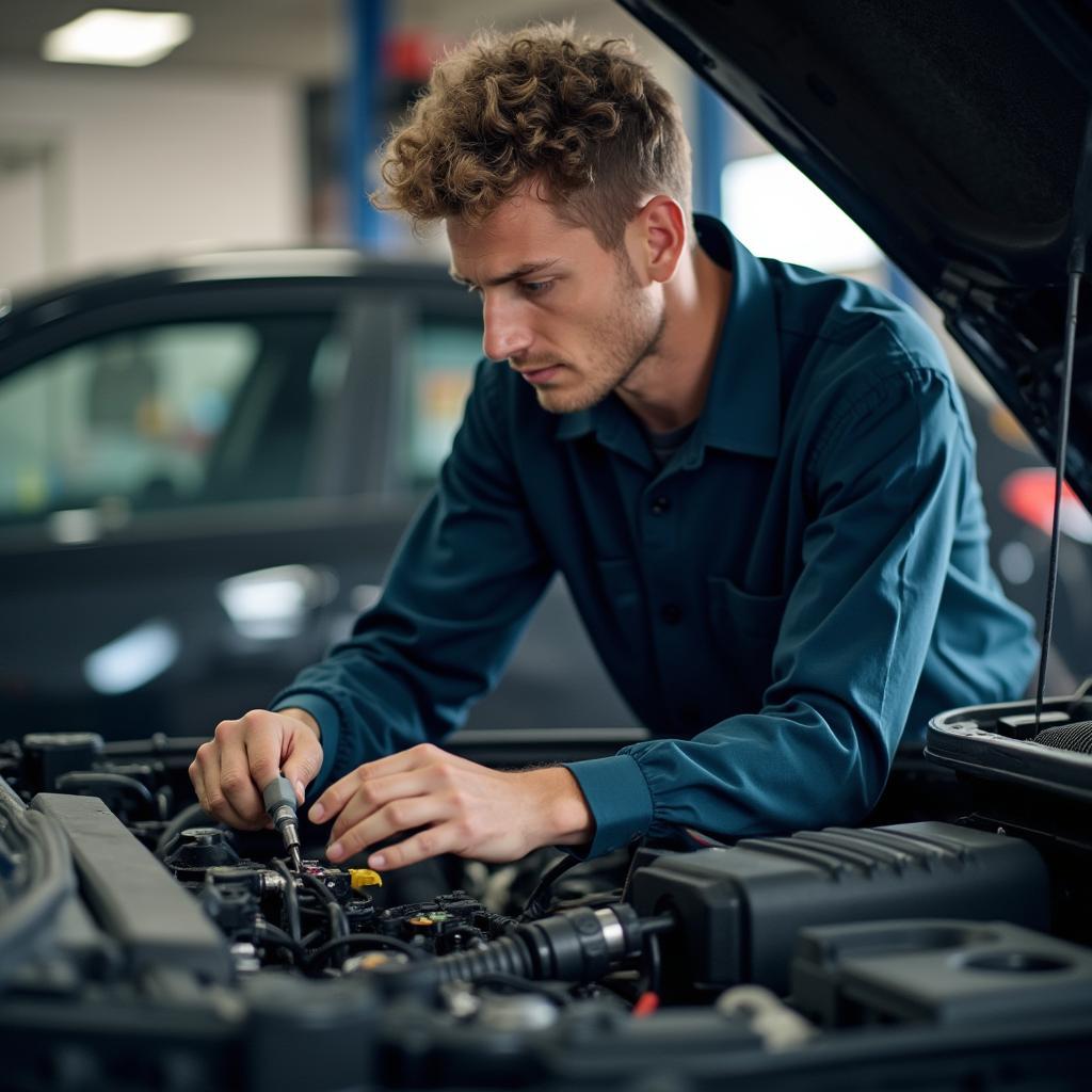 Dileo's Auto Service Experienced Technician at Work