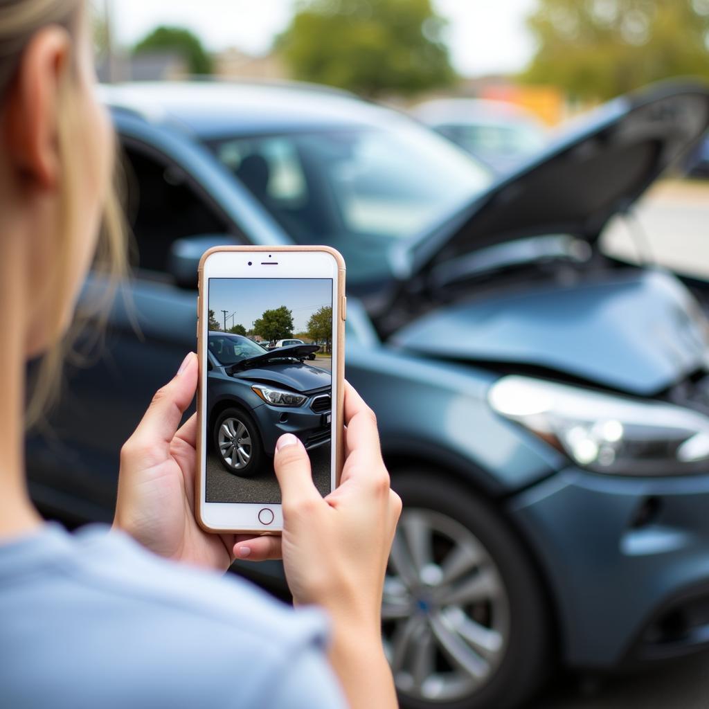 Documenting car damage for insurance claim