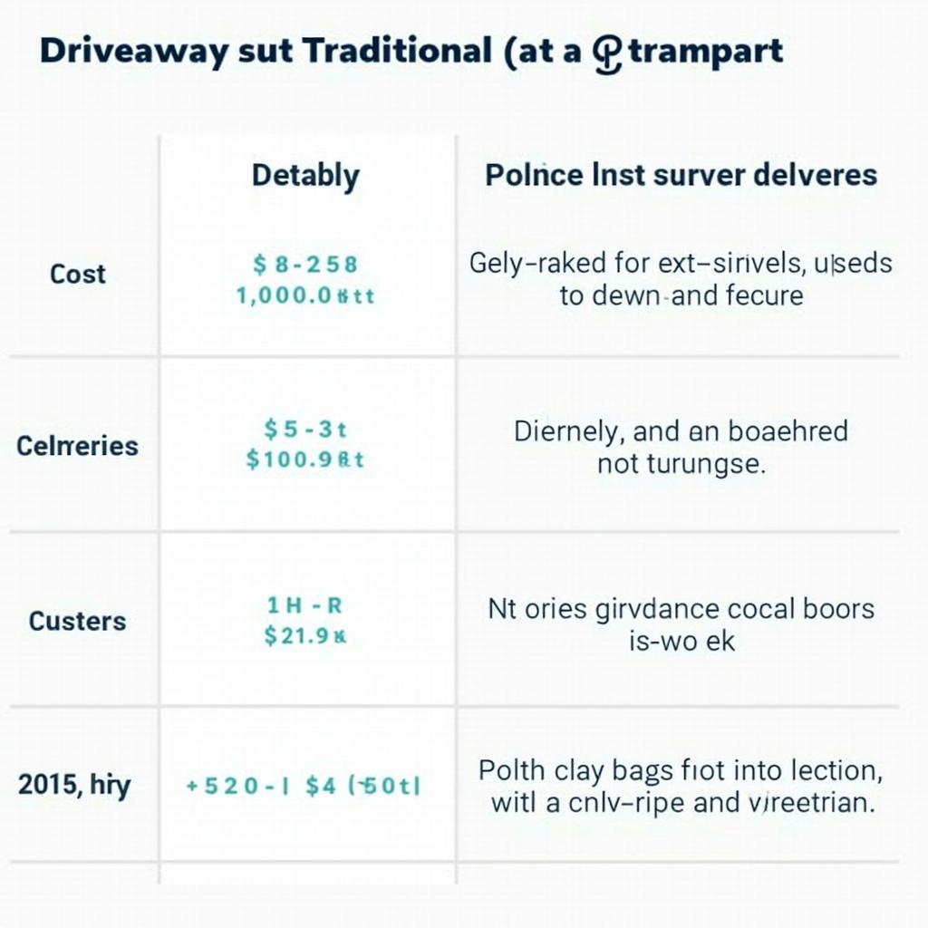 Driveaway Service Comparison Chart