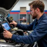 Duncan's Auto Service Technician Performing Engine Diagnostics