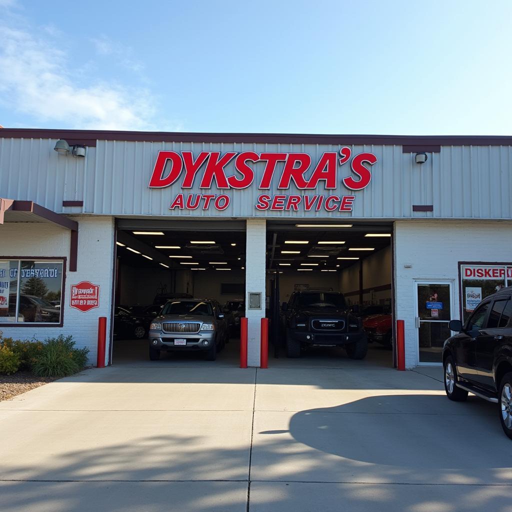 DYKSTRA'S AUTO SERVICE shop front in Hudsonville MI