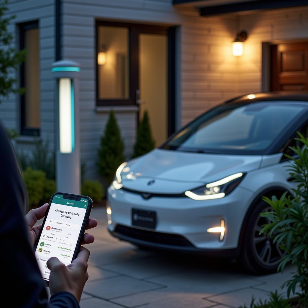 Electric Car Charging at Home with Mobile App