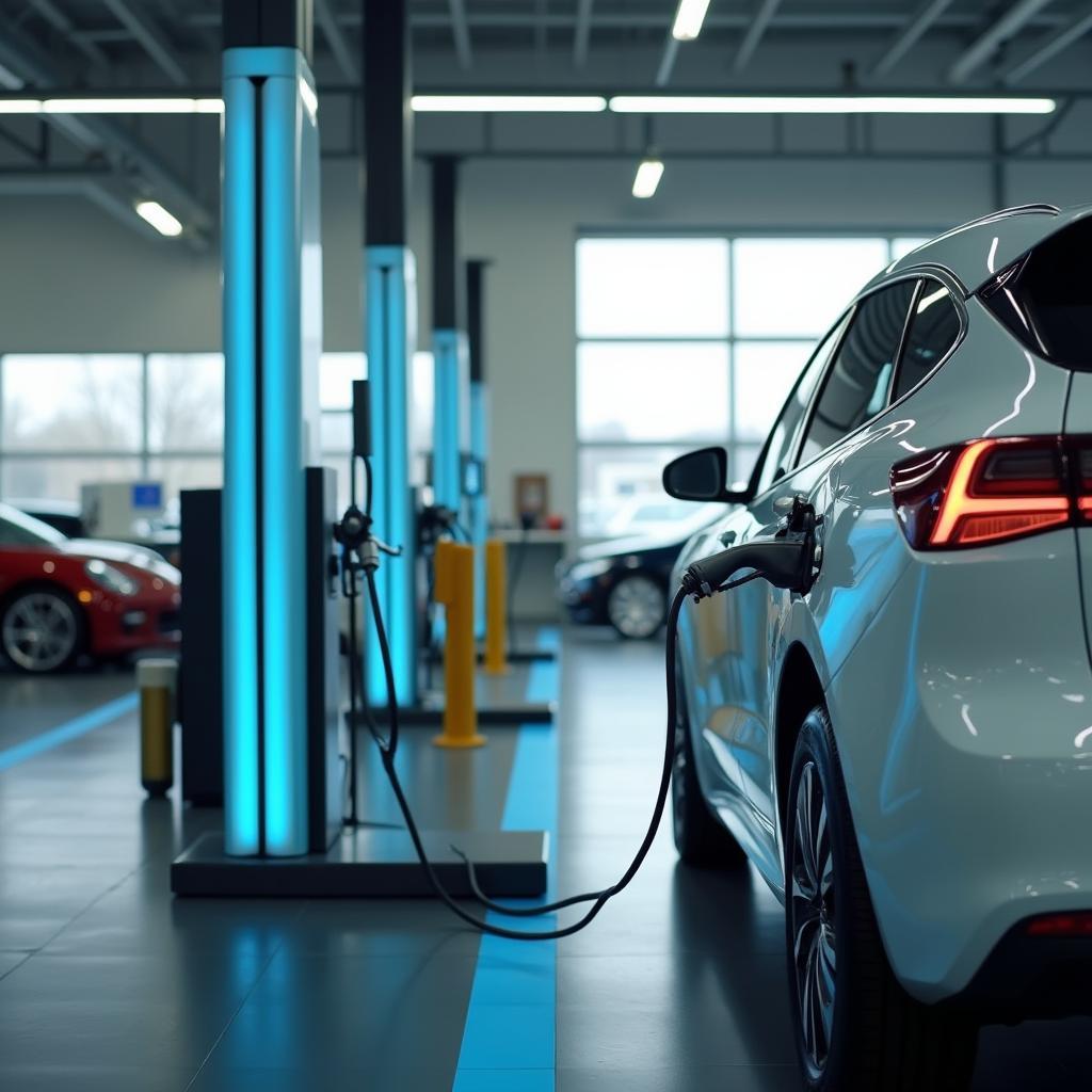 Electric Vehicle Charging at a Service Center