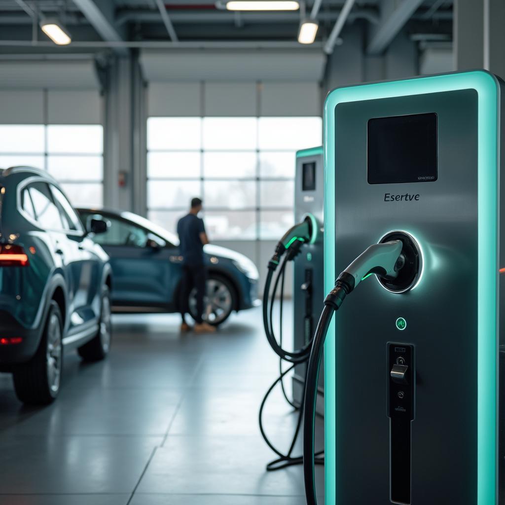 Electric Vehicle Charging at Auto Service Center