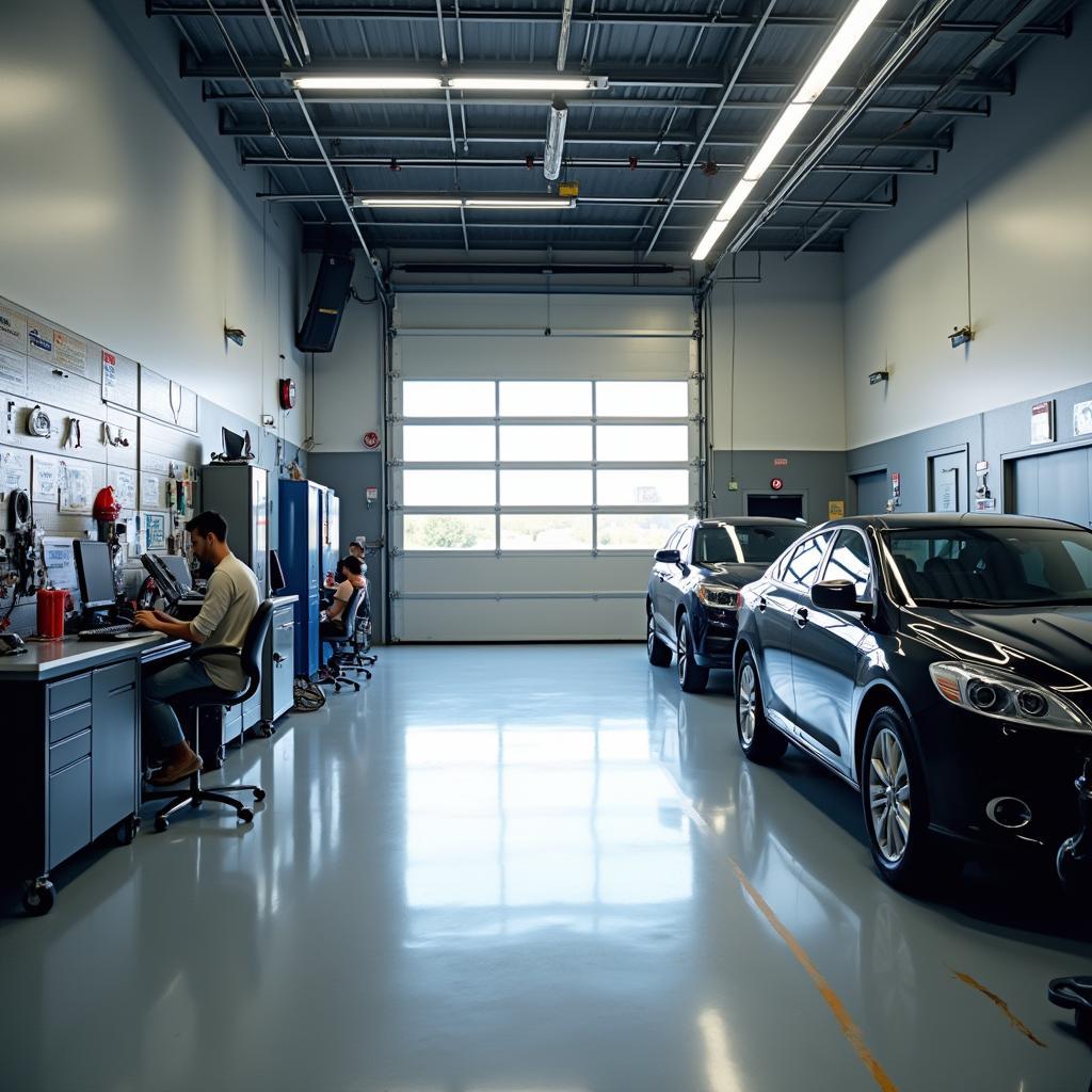 Modern and well-equipped auto service shop interior in Elmhurst