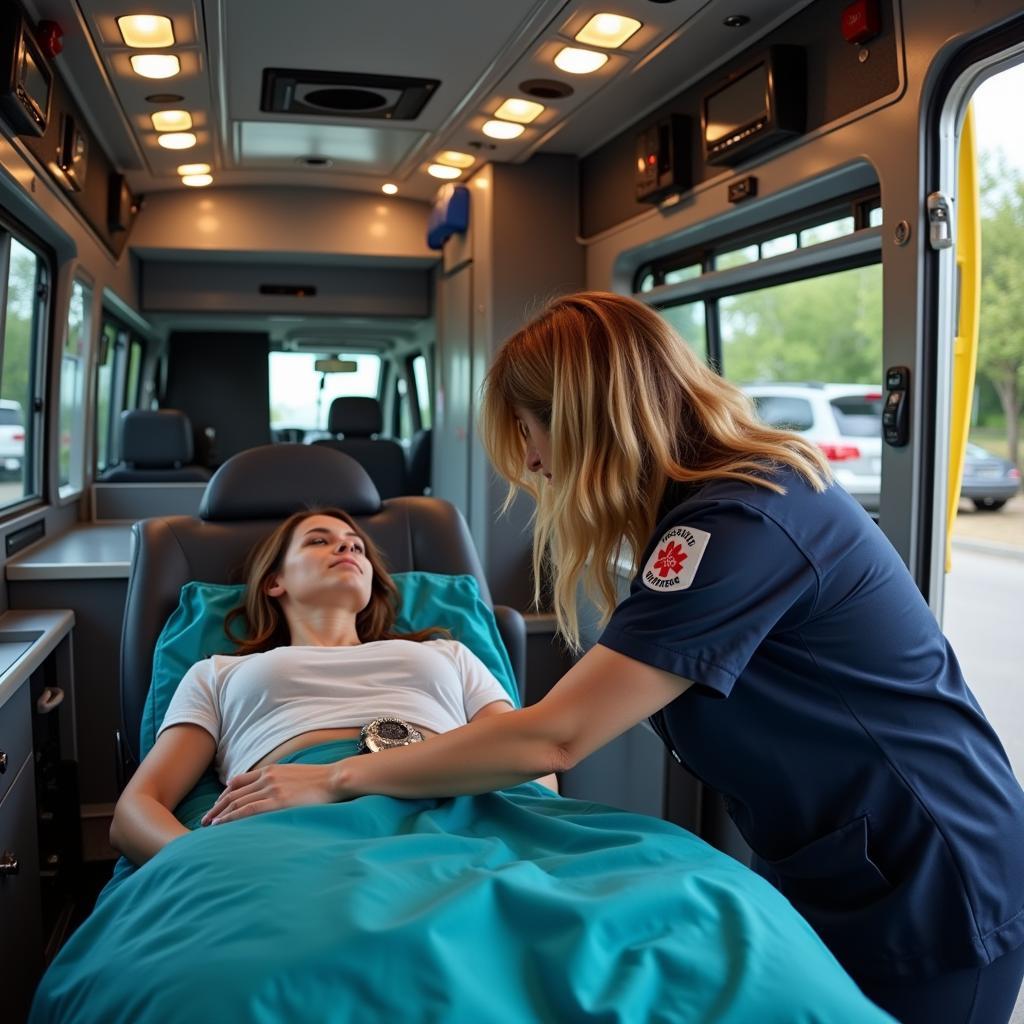 Emergency Medical Technician Treating Patient