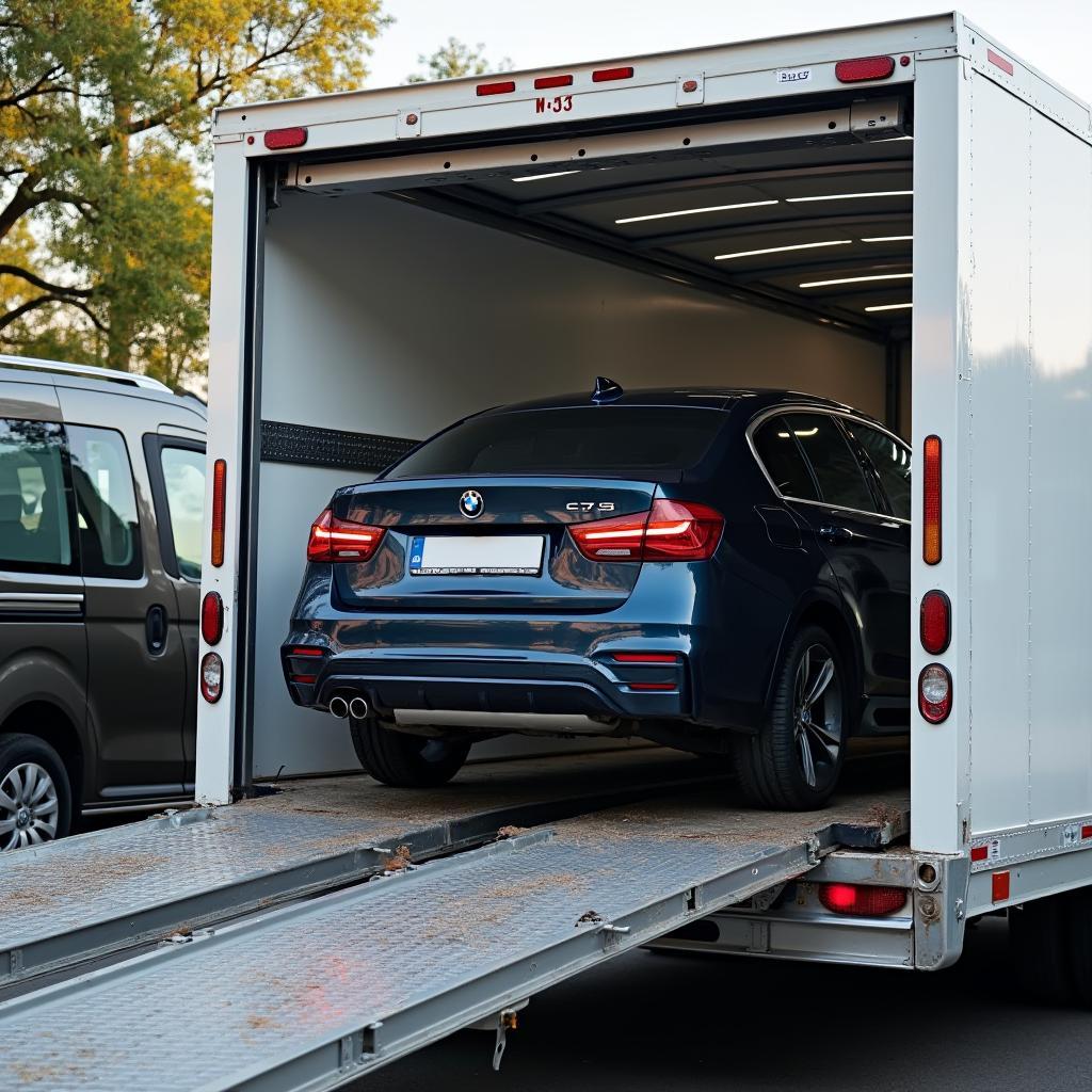 Enclosed Car Transport Depiction