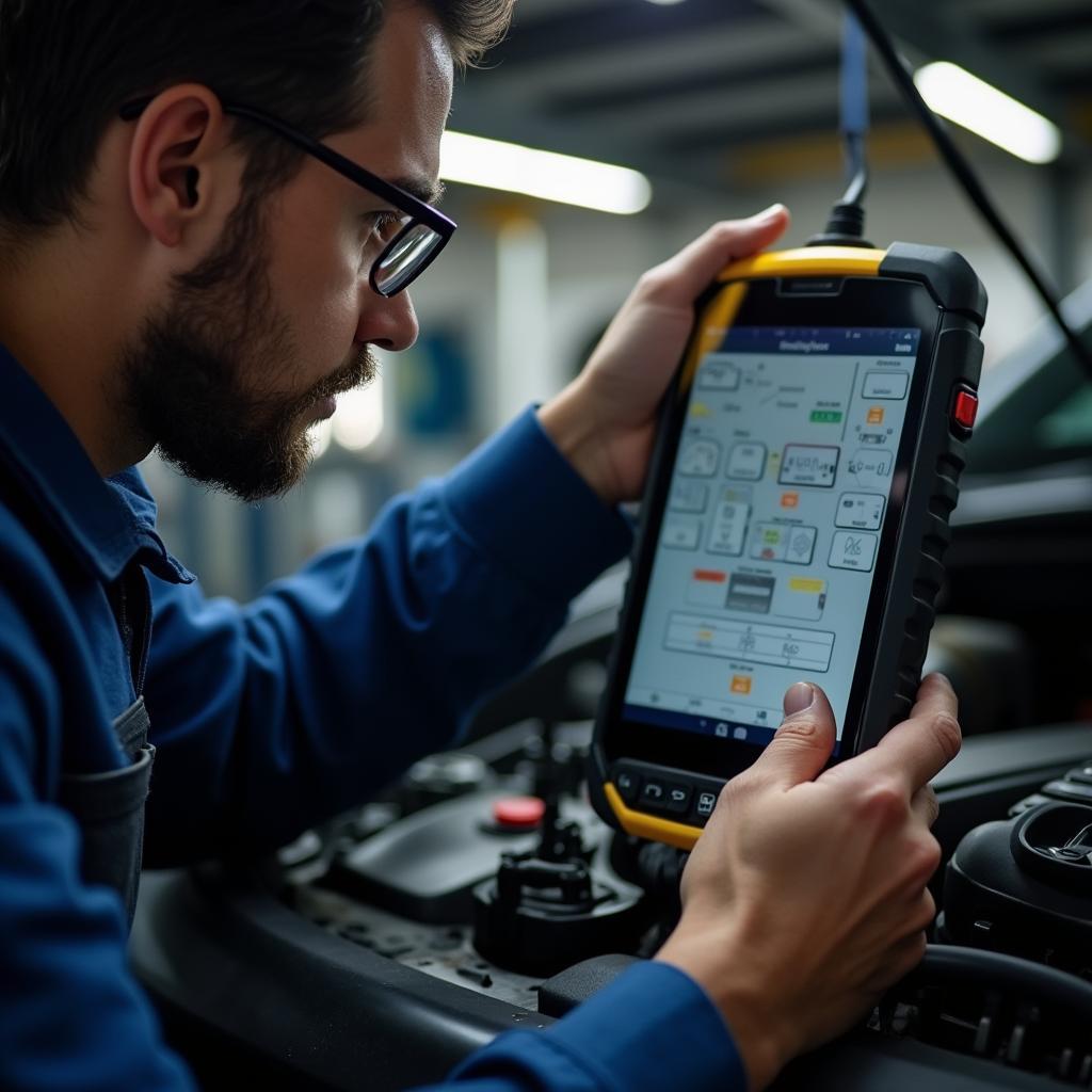 Mechanic Performing Engine Diagnostics in Upper Hutt