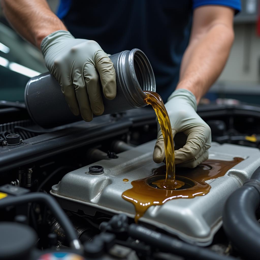 Car engine oil change