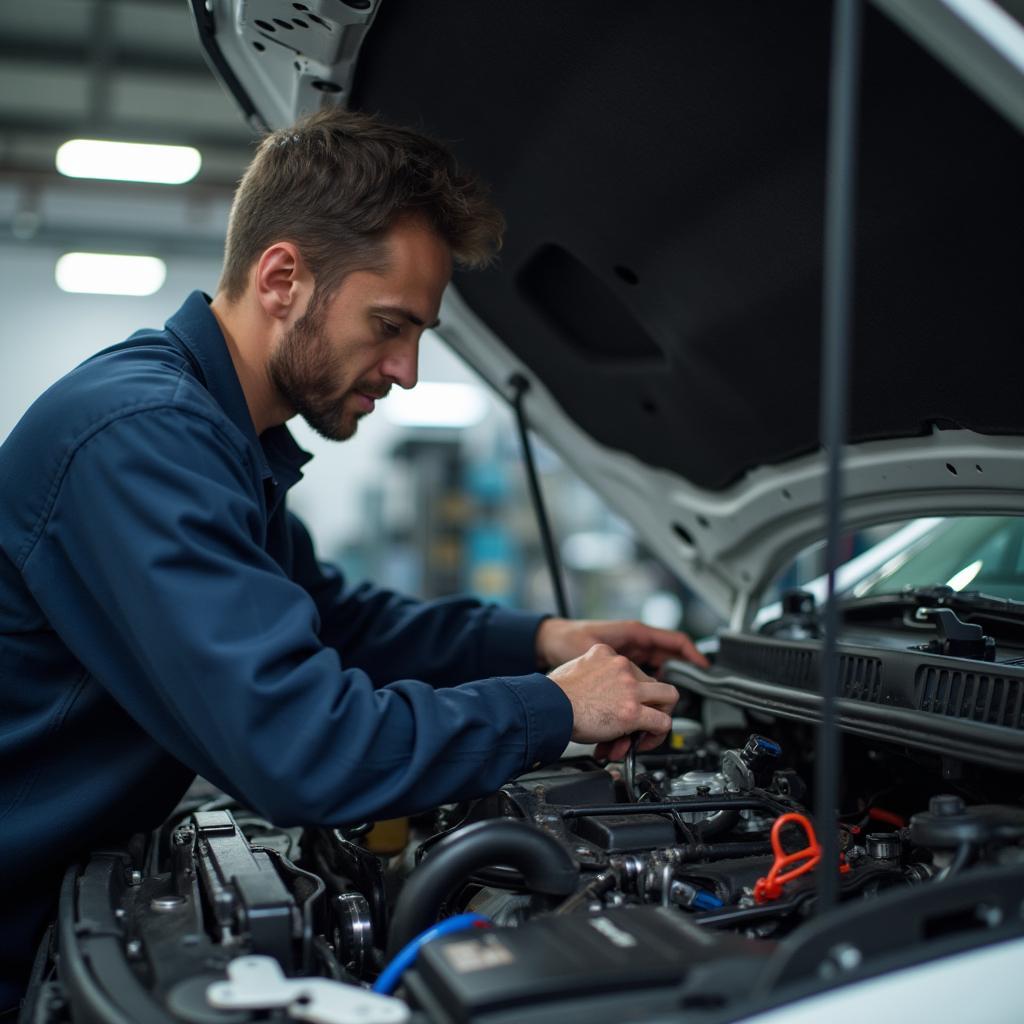 Expert Technician Performing Engine Repair