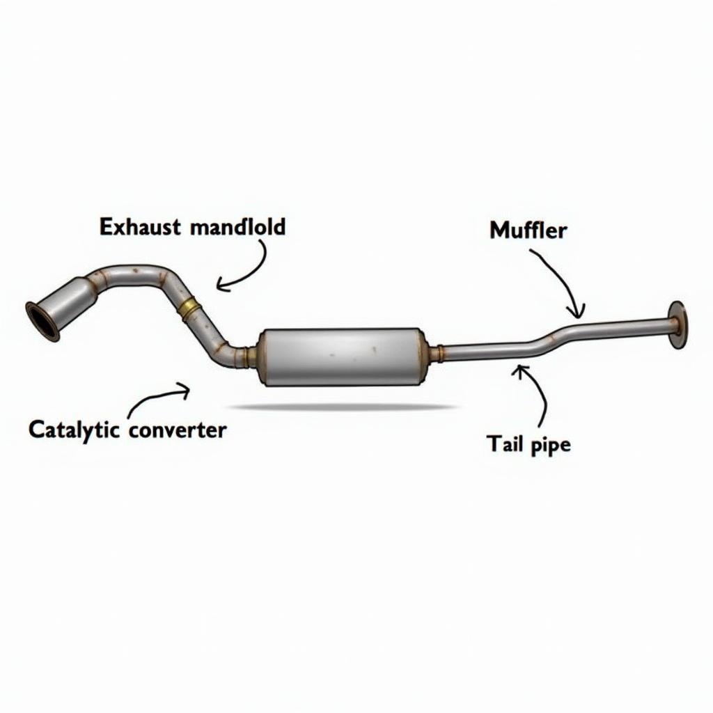 Car exhaust system components diagram