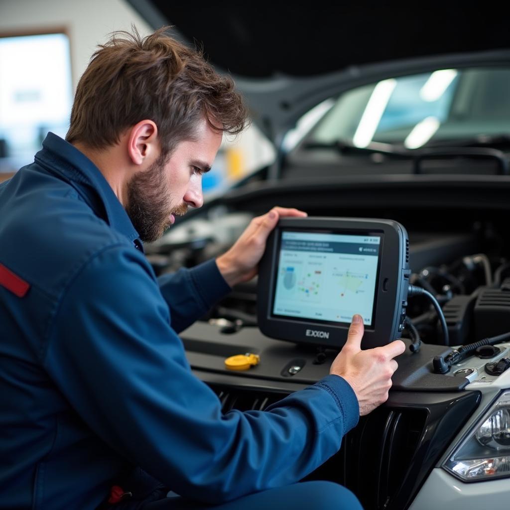 Skilled Technician Performing Diagnostics