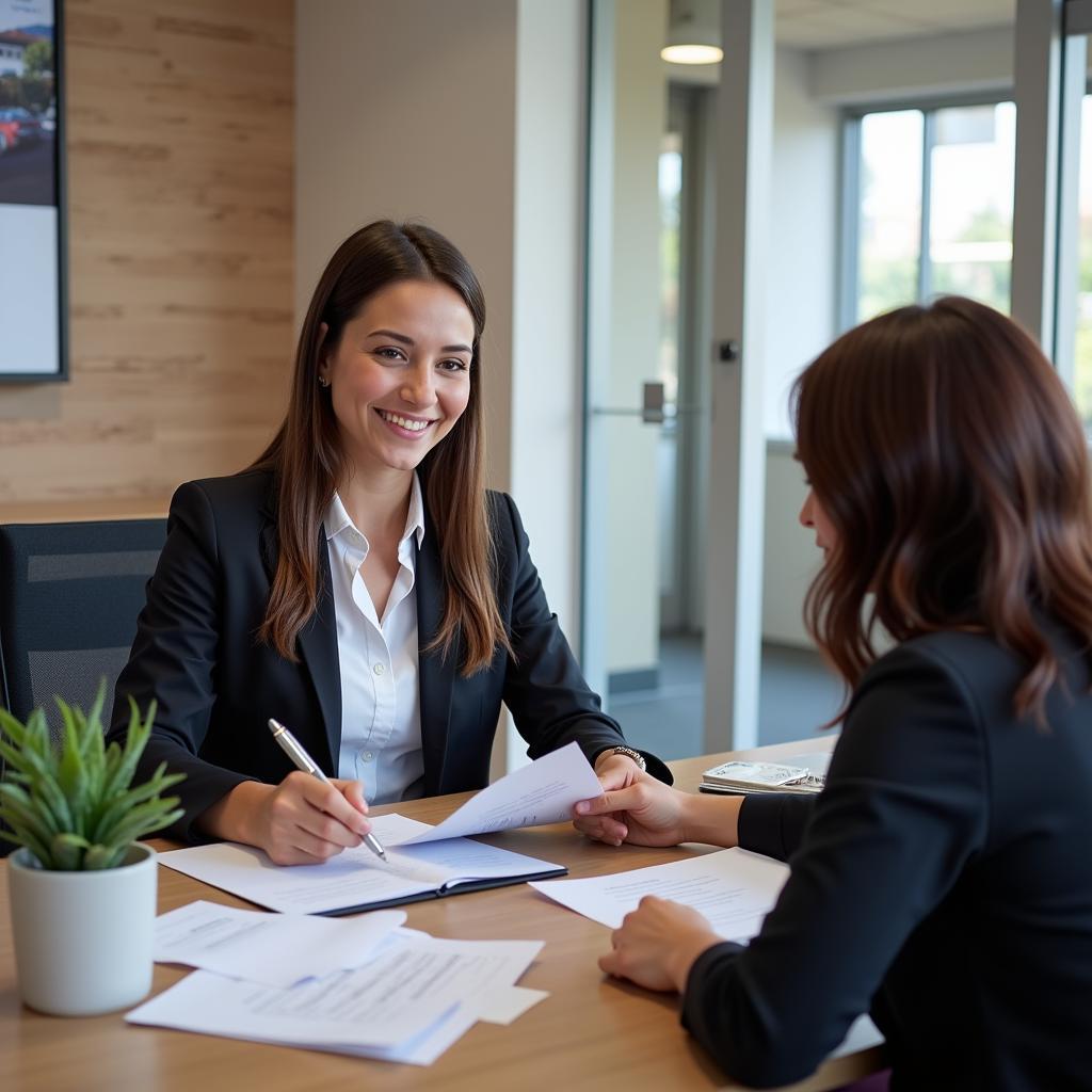 Fiesta auto insurance representative assisting a client