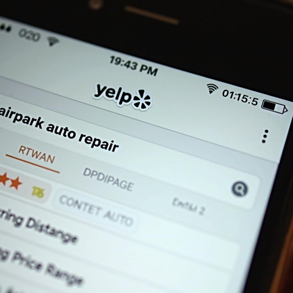 Filtering Yelp search results for airpark auto repair shops