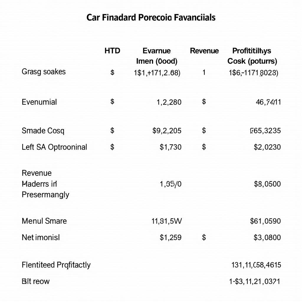 Financial Projections for Car Repair Business