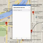 Using a map app to find nearby auto services