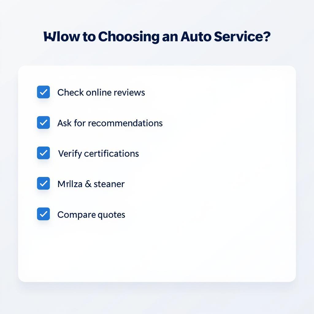 Checklist for Finding the Right Auto Service