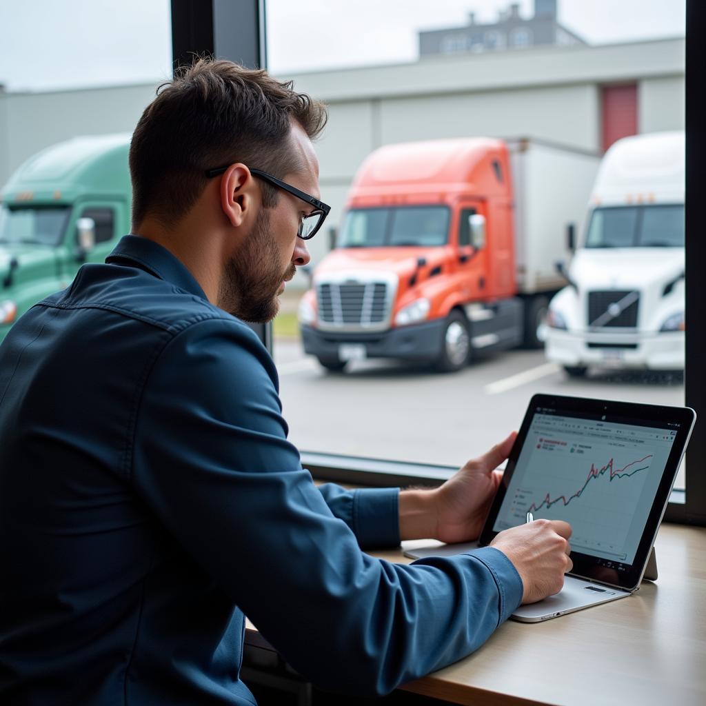 Fleet Manager Reviewing Maintenance Records