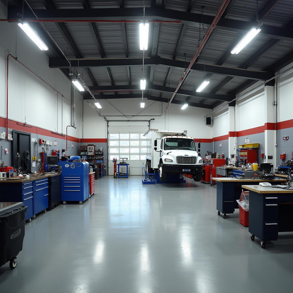 Interior of the Auto Masters Fleet Services Inc. repair shop