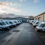 Fleet vehicles parked in Newhall, Naas awaiting service.