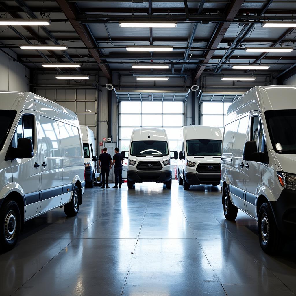 Fleet Vehicles at Repair Shop