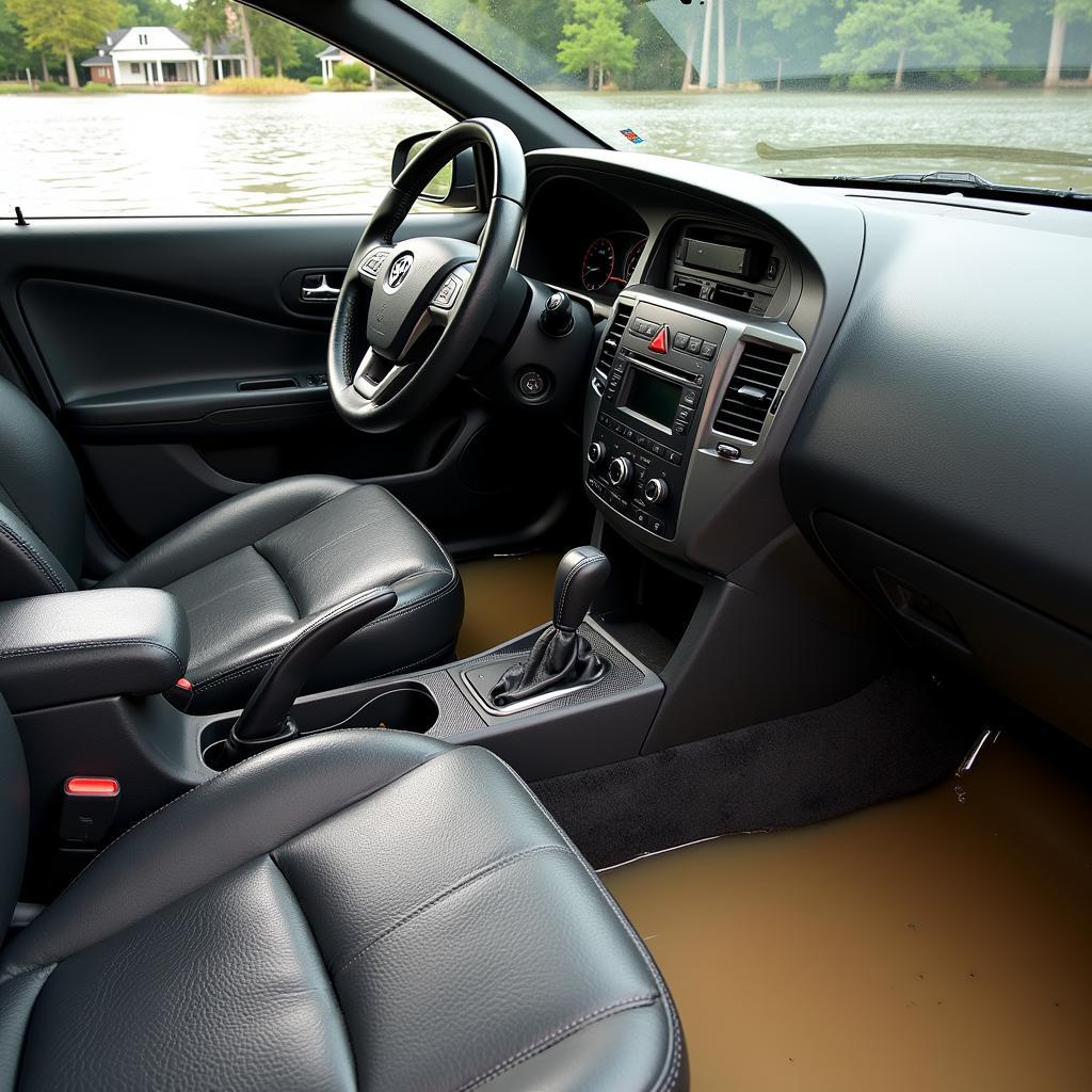 Flood Damaged Car Interior