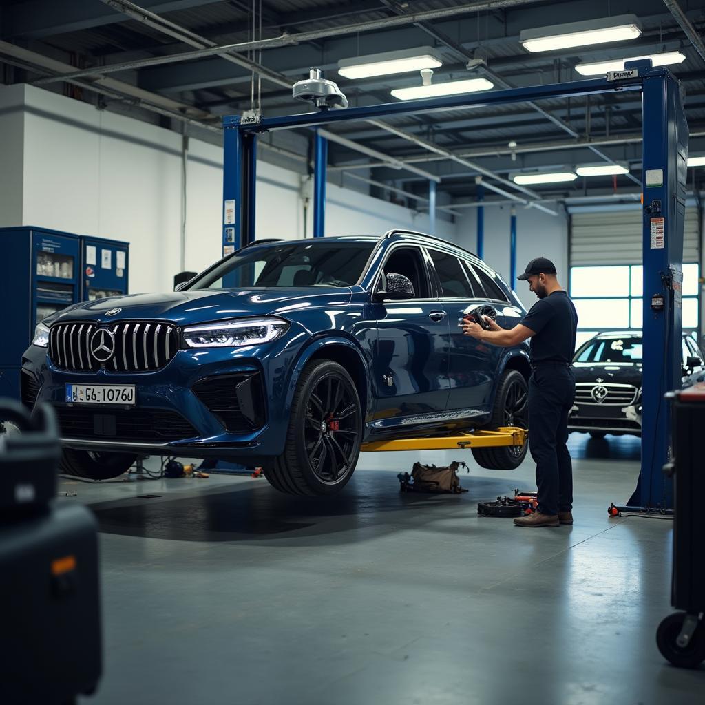 Car getting a tune-up at an auto shop in Florence