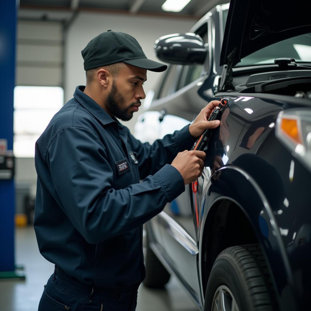 Skilled mechanic performing car maintenance in District Heights