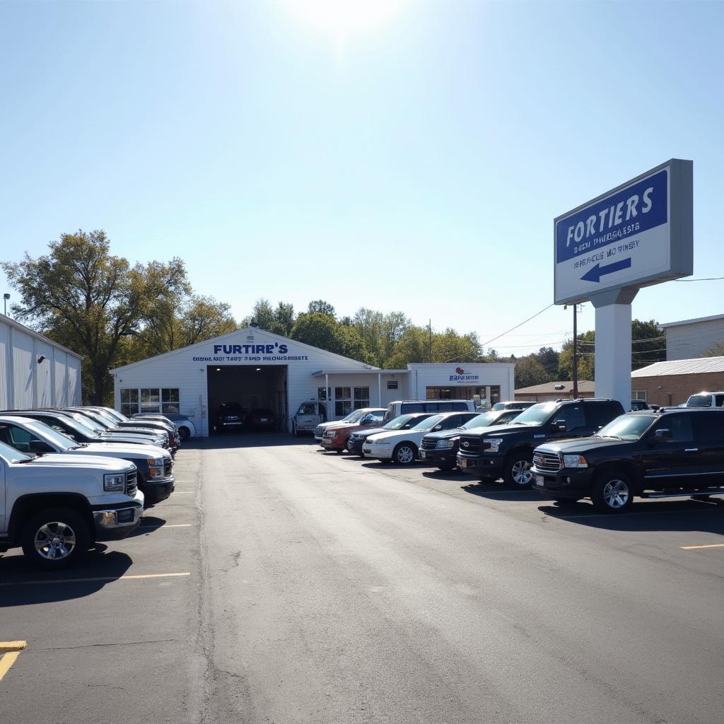 Used car lot at Fortier's