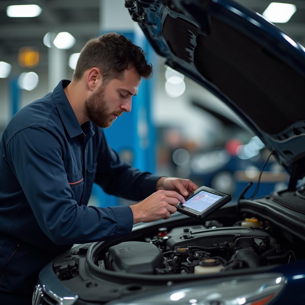 Mechanic Using Diagnostic Tool in Fremont