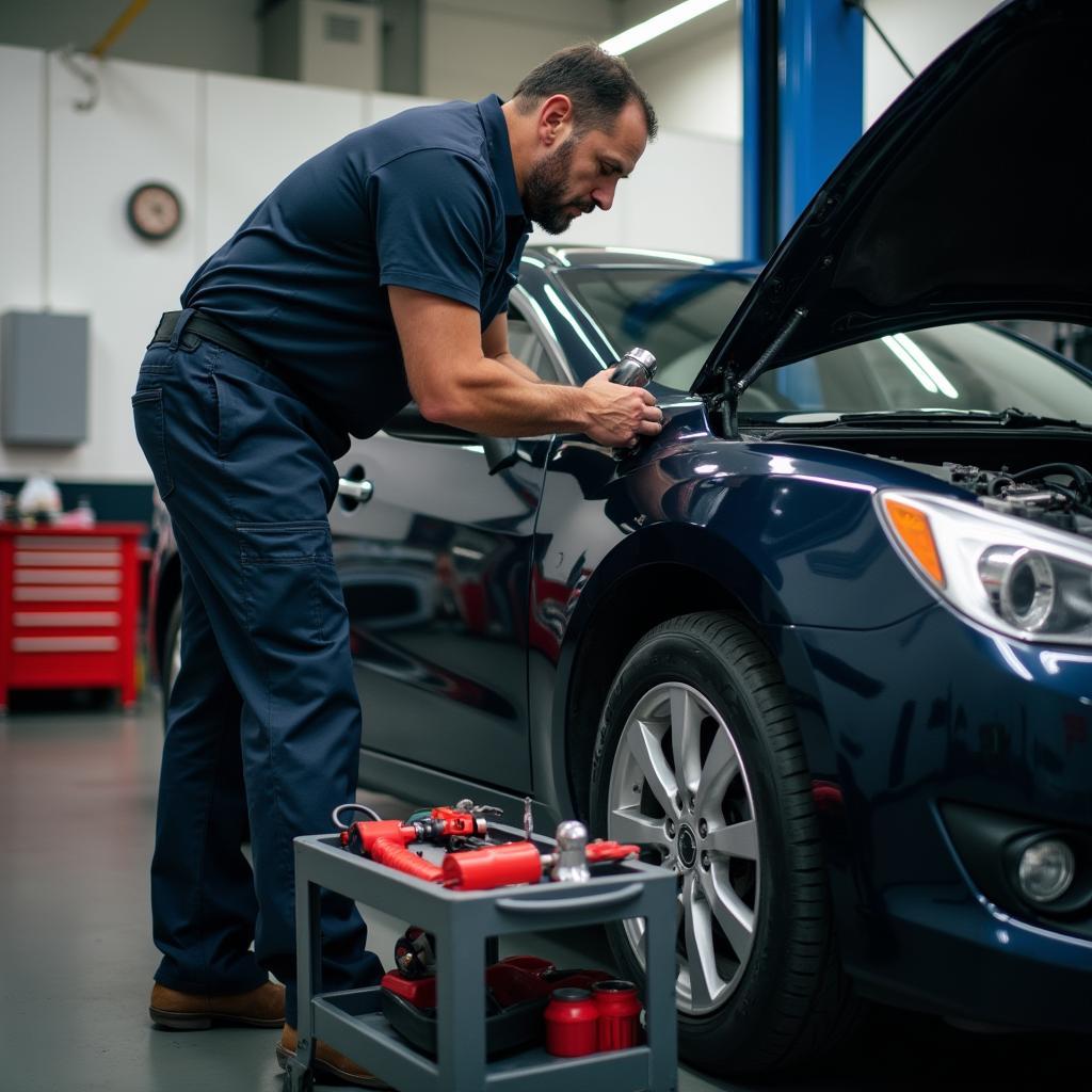 Geelong auto AC repair in progress