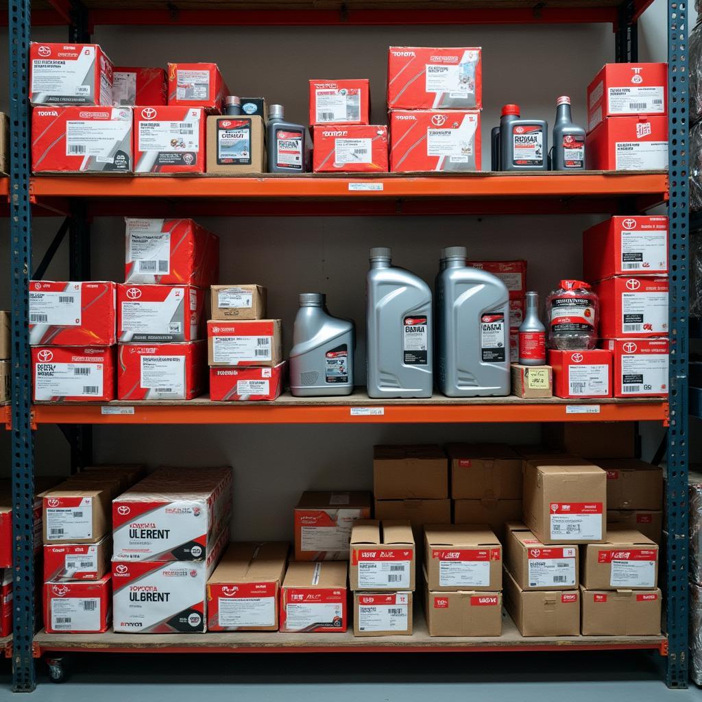 Genuine Toyota Parts on a Shelf