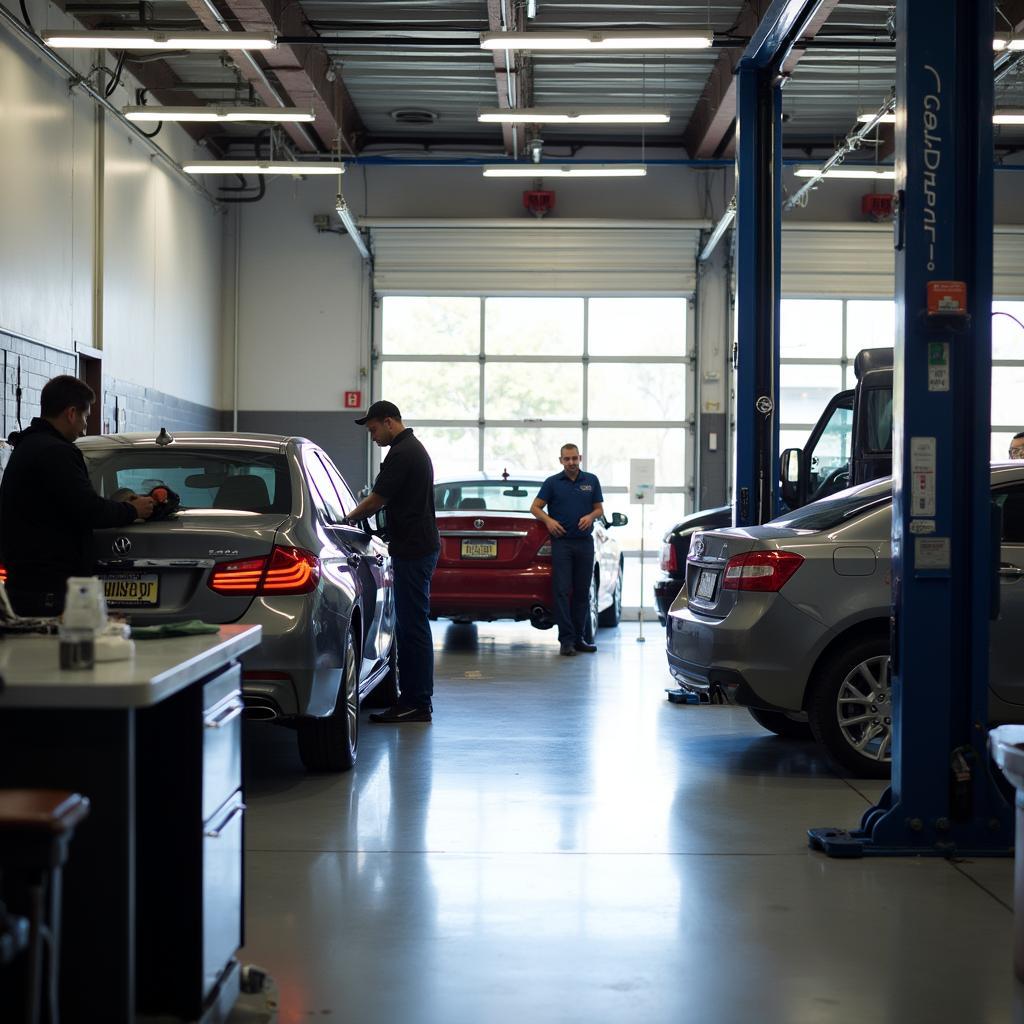 Modern auto repair shop interior at Gilbert's Auto Service