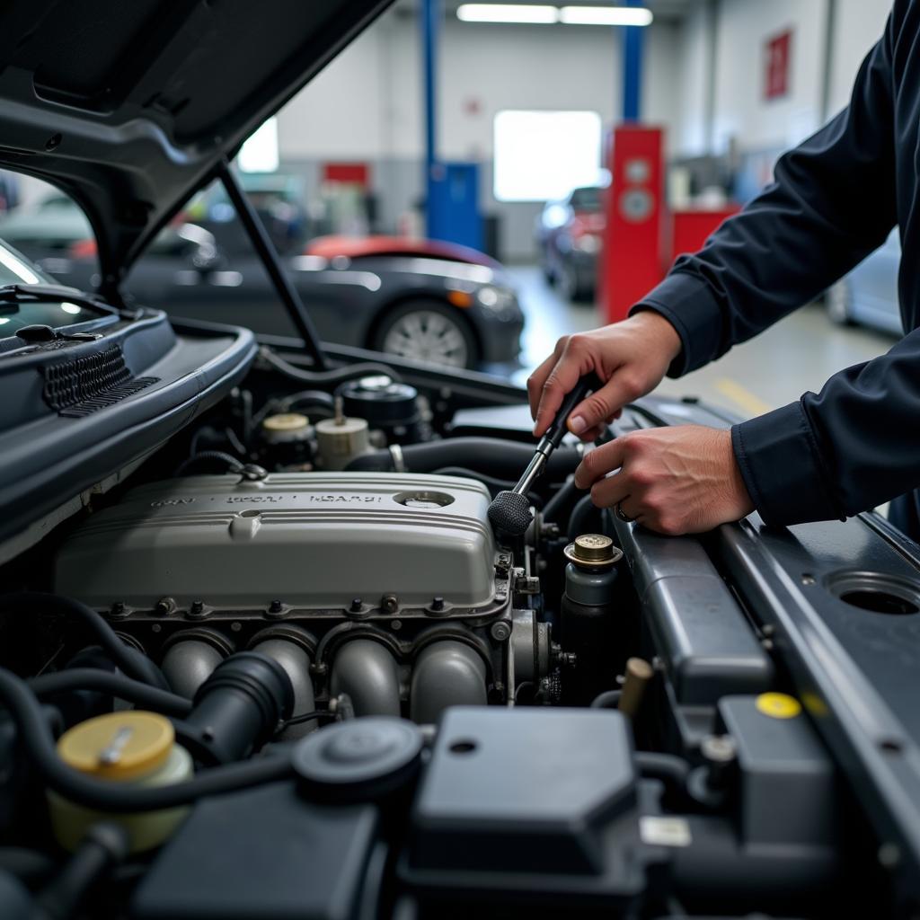 ASE Certified Technician Working on a Car in Glendale