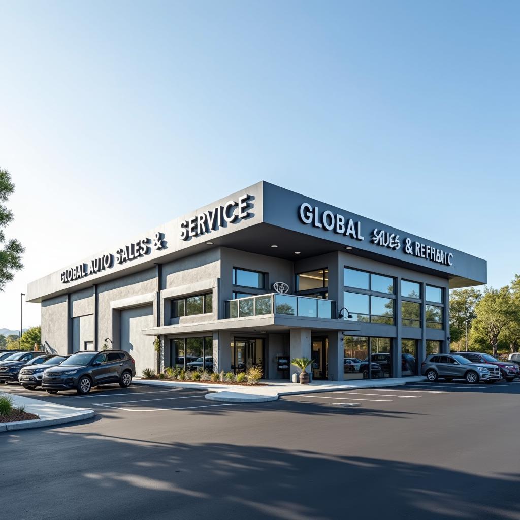 Modern auto service center exterior