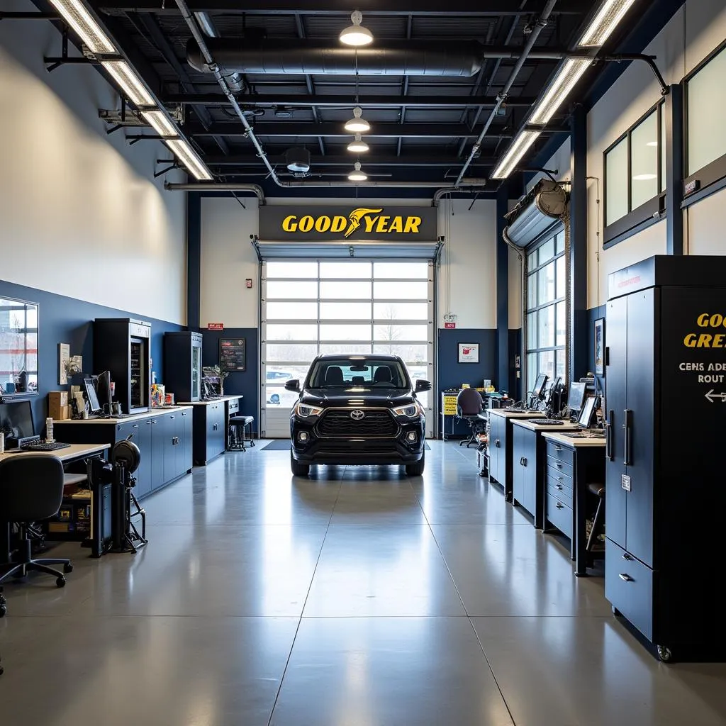 Modern and clean interior of a Goodyear Auto Service Center