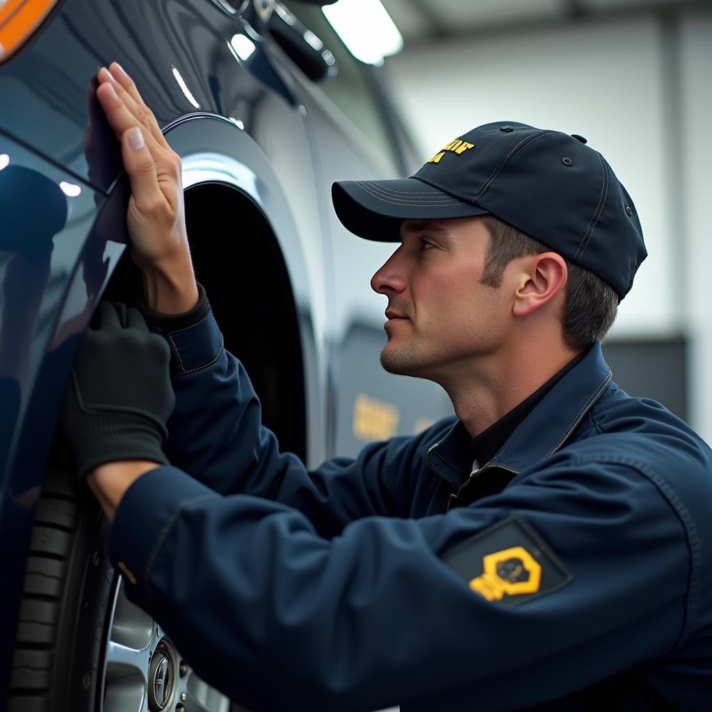 Goodyear technician servicing vehicle