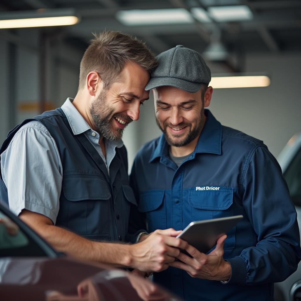 Mechanic Consulting with a Car Owner