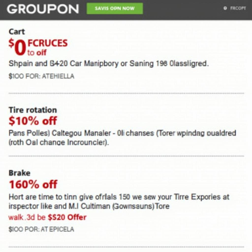 Groupon deals for car maintenance