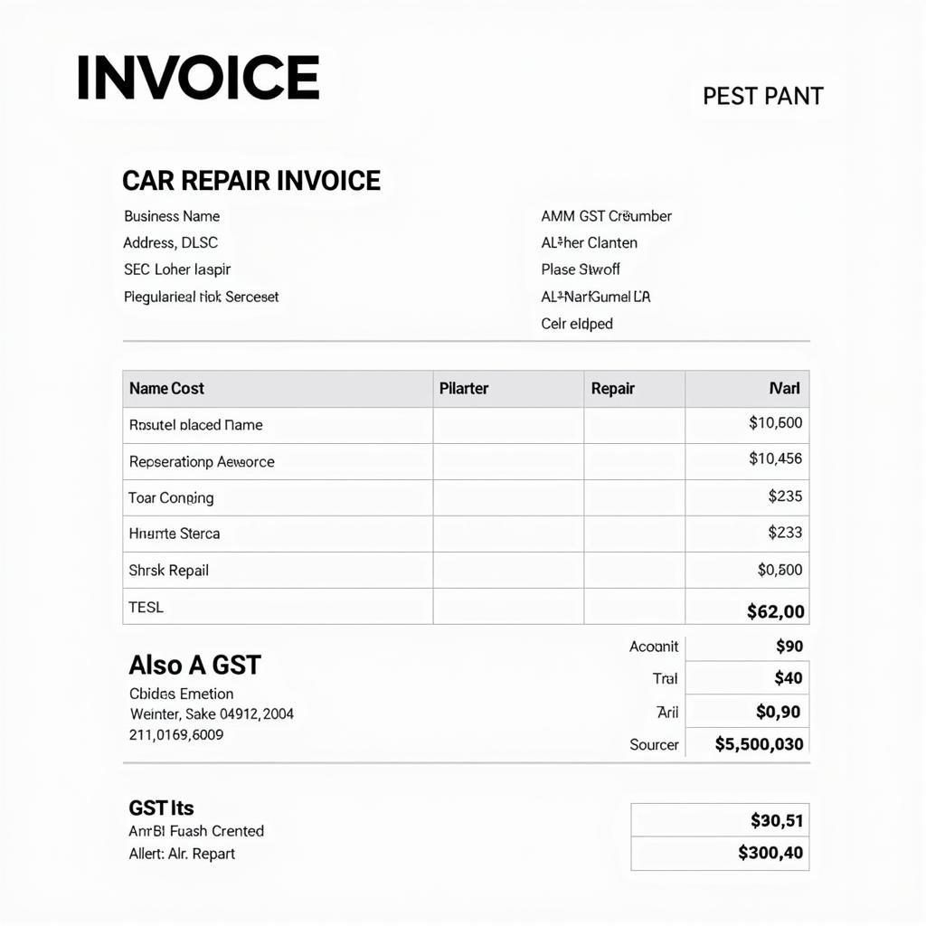 GST Input Tax Credit on Car Repair Invoice