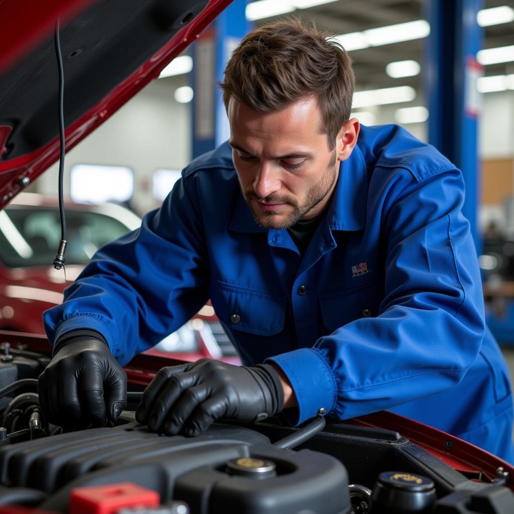 GTA Auto Shop Mechanic Repairing a Car