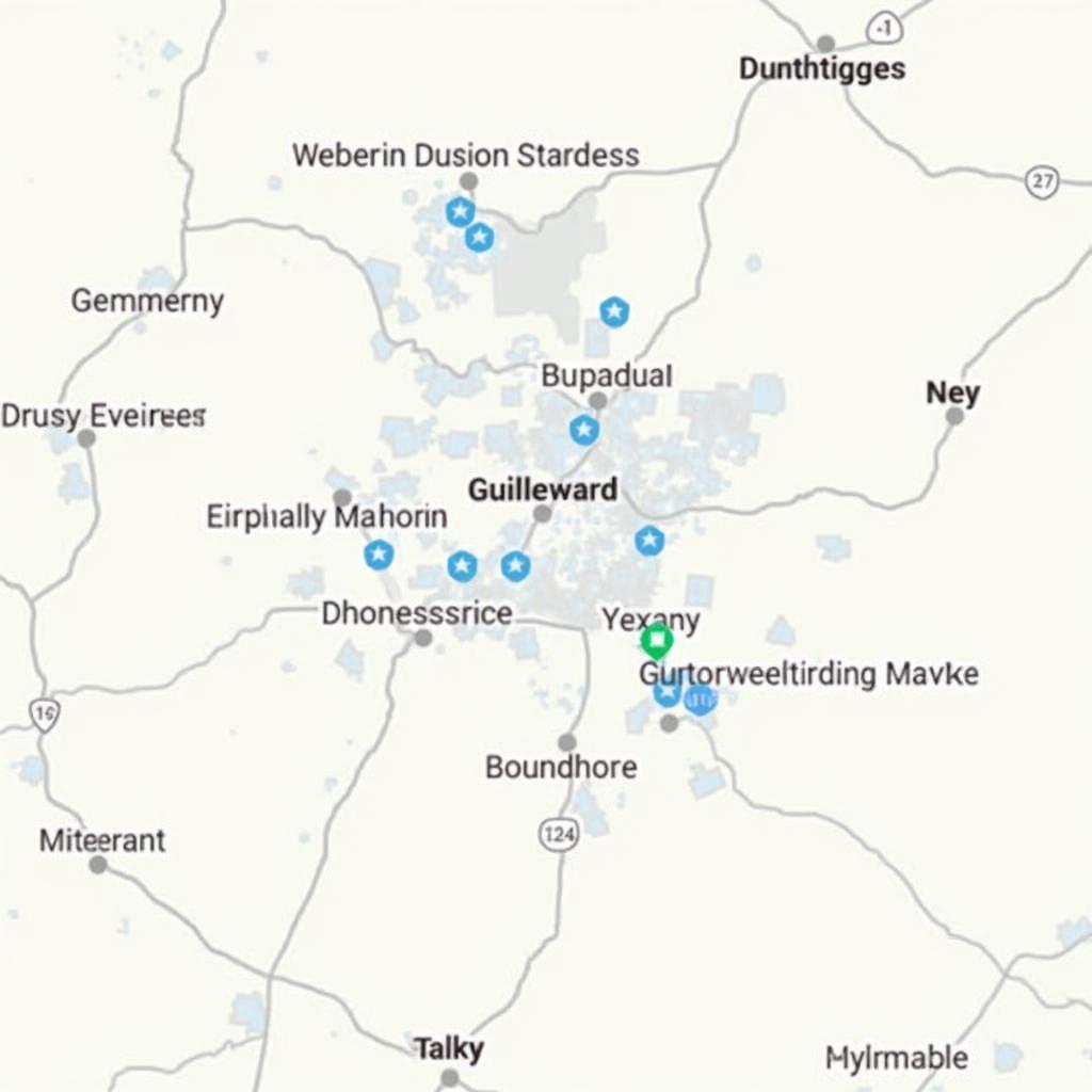 Map of auto service stations in Guilderland