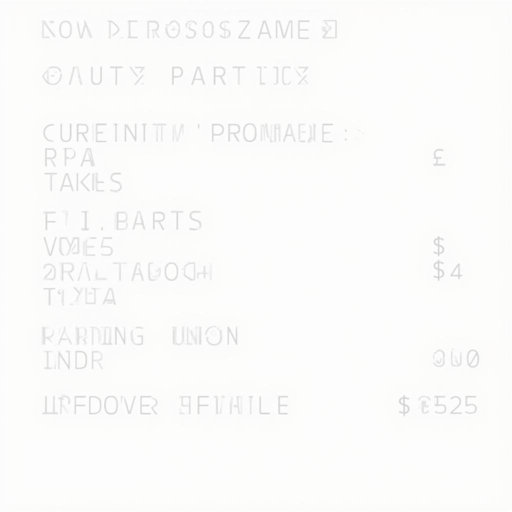 Auto service invoice example