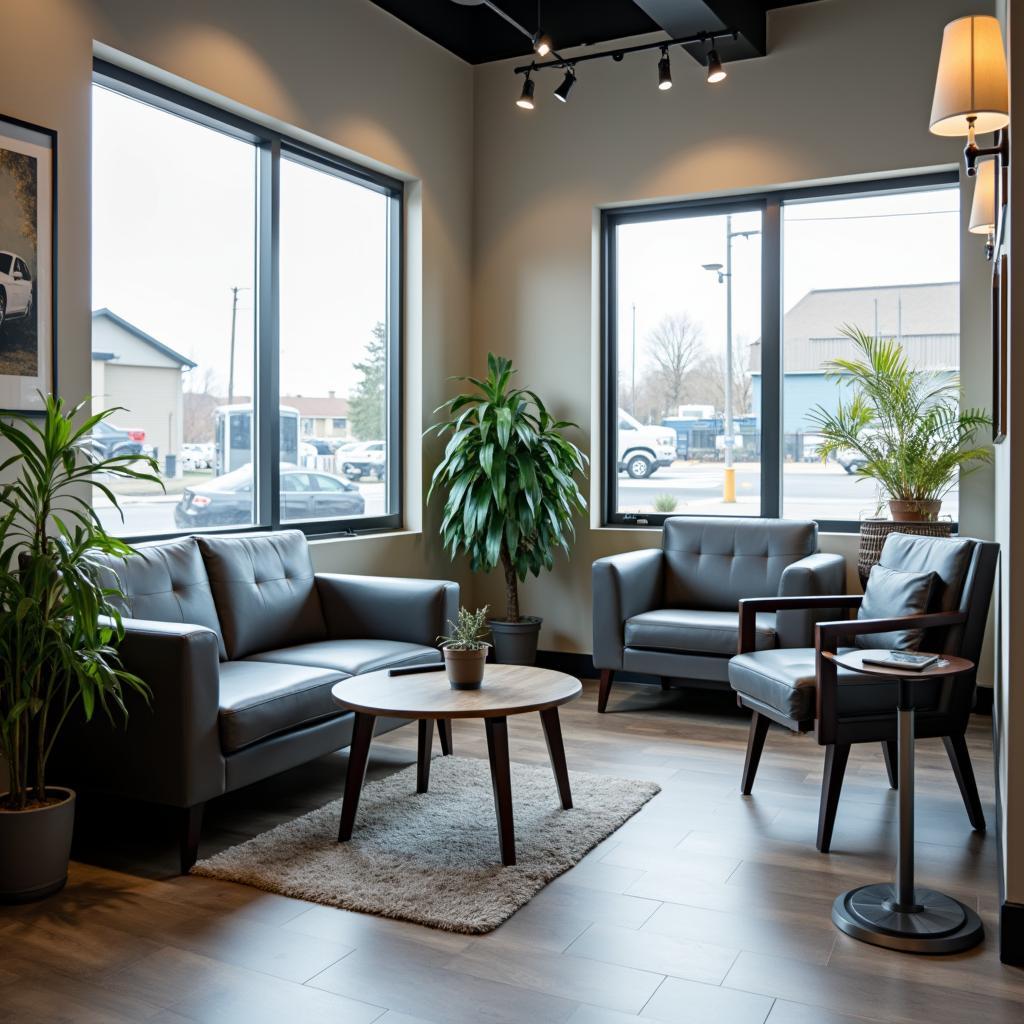 Comfortable waiting area at an auto service center in Hanover