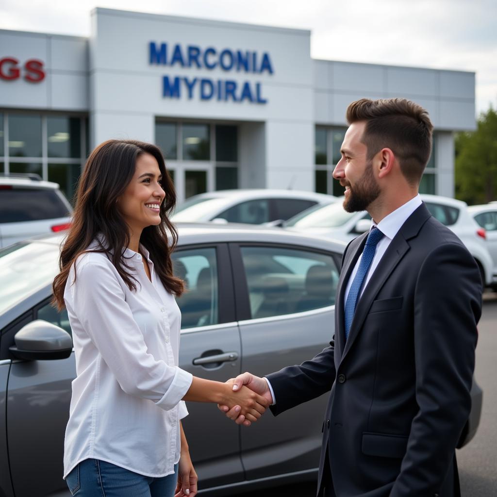 Happy Client Receiving New Car in Marconia