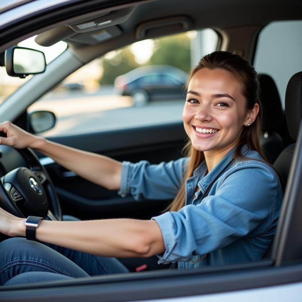 Satisfied Customer Leaving Auto Service Center