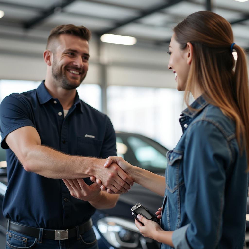 Happy Customer Receiving Car Keys