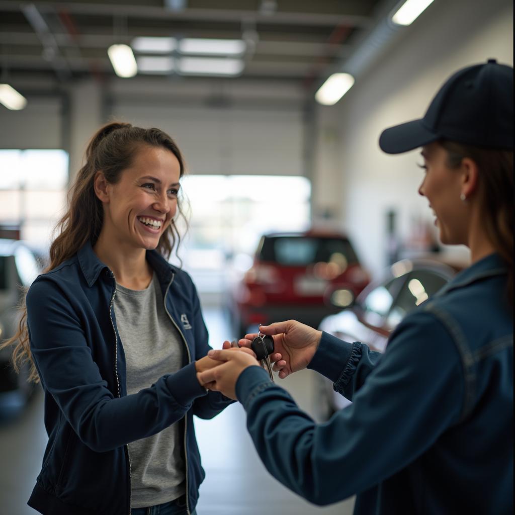 Happy Customer Receiving Car Keys