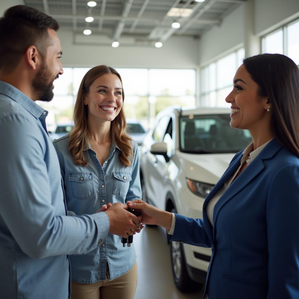 Customer Receiving Car Keys